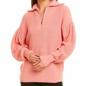 NWT 525 America Pleated Quarter Zip Sweater